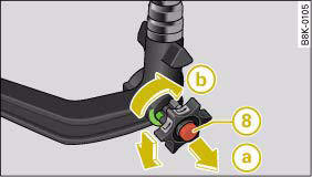Fig. 203 Removable towing bracket: Removing the ball joint