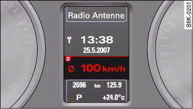 Dashboard: Display in instrument cluster (automatic gearbox)