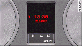 Instrument cluster: Time and date display