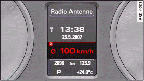 Dashboard: Display in instrument cluster (automatic gearbox)