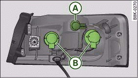 Position of bulbs in rear light.