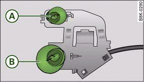 Bulb carrier for boot lid: Position of the bulbs