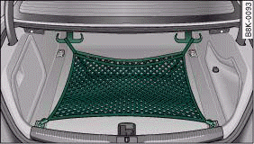 Stretch net attached in position as retaining net