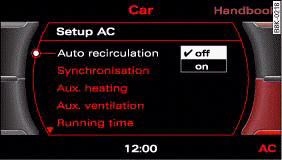 MMI display: Setup AC