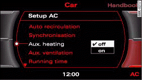 MMI display: Setup AC