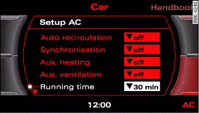 MMI display: Running time