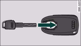 Fig. 34 Inserting the spare key into the adapter