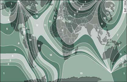 Fig. 70 Map of compass calibration zones