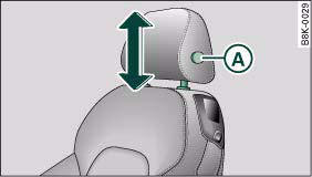 Fig. 75 Front seat: Adjusting head restraint