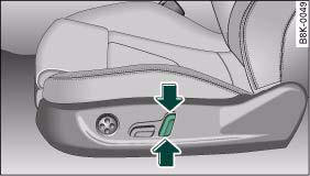 Fig. 76 Front seat: Adjusting head restraint (electric adjustment*)