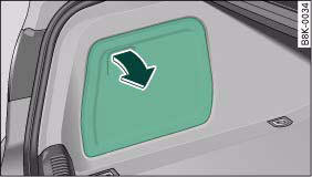 Fig. 83 Luggage compartment: Side trim with closed storage compartment