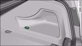 Fig. 98 Detail of the side trim in the luggage compartment: 12 Volt socket