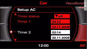 Fig. 124 MMI display: Timer