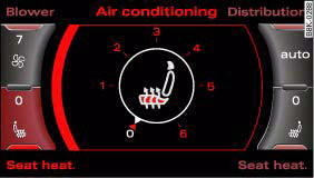 Fig. 129 MMI display: Seat heating