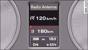 Fig. 137 Symbol and speed display while in cruise mode (permanent display)