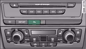 Fig. 141 Parking aid switch in centre console