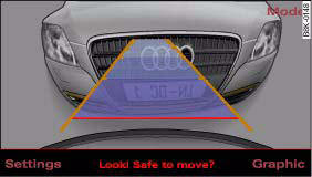 Fig. 158 MMI display: Red line makes contact with bumper