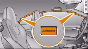 Fig. 182 Location of head-protection airbags above the doors