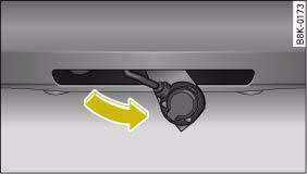 Fig. 204 Area below rear bumper: Folding up the socket