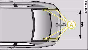 Fig. 206 Positions of securing points (from above)