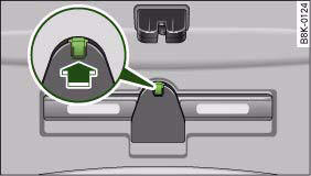 Fig. 222 Warning triangle fitted inside boot lid