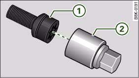 Fig. 235 Anti-theft wheel bolt with adapter