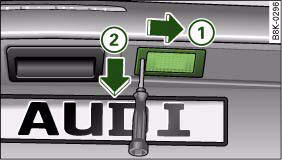 Fig. 261 Boot lid: Removing number plate light