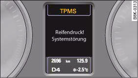 Display: System fault ("Systemstörung")