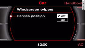 Display: Windscreen wipers