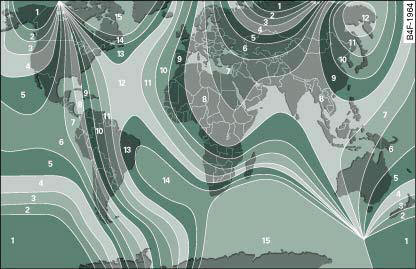 Map of compass calibration zones