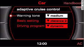 Display: adaptive cruise control