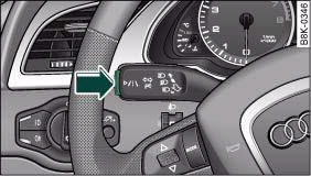 Turn signal lever: Pushbutton for Audi lane assist