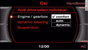 MMI display: Changing the set-up individually