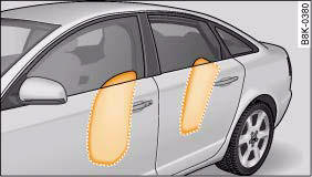 Side airbags in inflated condition