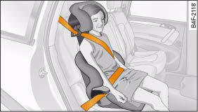 A category 2/3 forward-facing child seat (with backrest) fitted