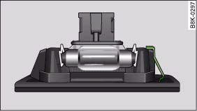 Number plate light: Retaining element