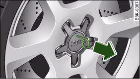 Changing a wheel: Removing a hub cap