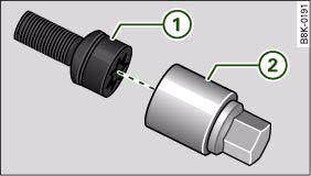 Anti-theft wheel bolt with adapter