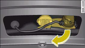 Area below rear bumper: Folding down the socket