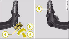 Removable towing bracket: Setting the spring mechanism to the